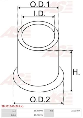 Bush, starter shaft SBU9164S(BULK)