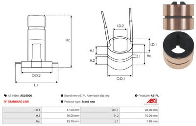 COLECTOR ALTERNATOR AS-PL ASL9006 2