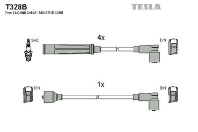 Комплект проводов зажигания TESLA T328B для SUZUKI SWIFT