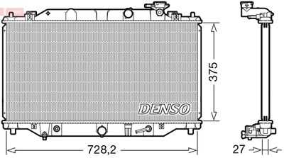 Радиатор, охлаждение двигателя DENSO DRM44044 для MAZDA 6