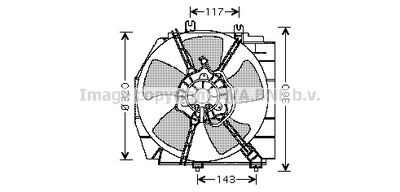 Вентилятор, охлаждение двигателя AVA QUALITY COOLING MZ7513 для MAZDA 323