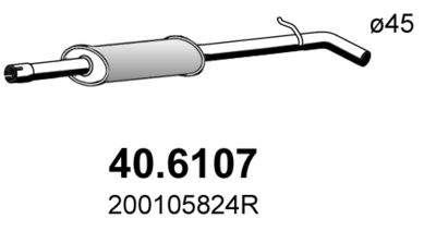 Средний глушитель выхлопных газов ASSO 40.6107 для RENAULT FLUENCE