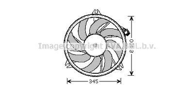 Вентилятор, охлаждение двигателя AVA QUALITY COOLING PE7520 для PEUGEOT 206