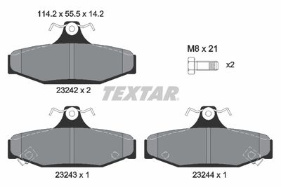 TEXTAR 2324201 Тормозные колодки и сигнализаторы  для DAEWOO REXTON (Деу Реxтон)