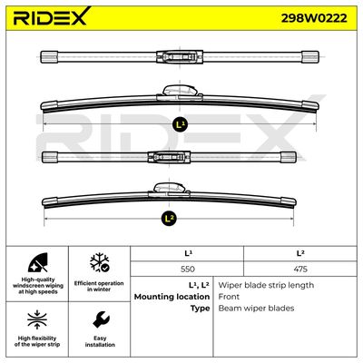 перо на чистачка RIDEX 298W0222