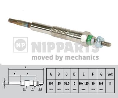 NIPPARTS J5712013 Свеча накаливания  для TOYOTA PICNIC (Тойота Пикник)