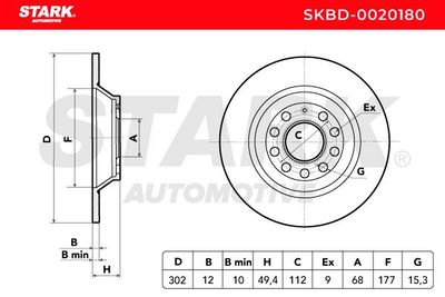 спирачен диск STARK SKBD-0020180