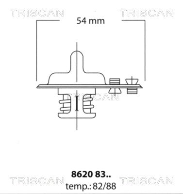Термостат, охлаждающая жидкость TRISCAN 8620 8382 для KIA BESTA