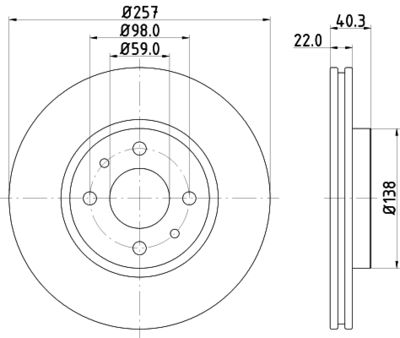 Тормозной диск HELLA 8DD 355 103-971 для FIAT IDEA