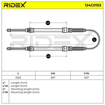 жило, ръчна спирачка RIDEX 124C0153
