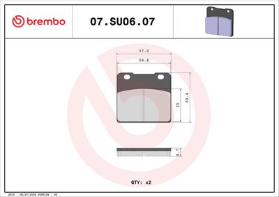 Set placute frana BREMBO 07SU0607