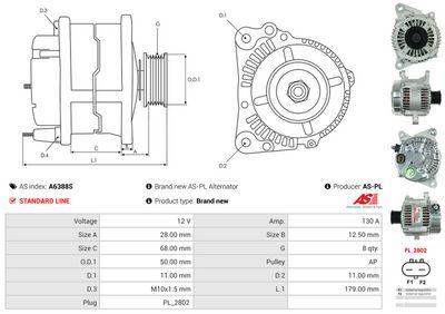 GENERATOR / ALTERNATOR AS-PL A6388S 4