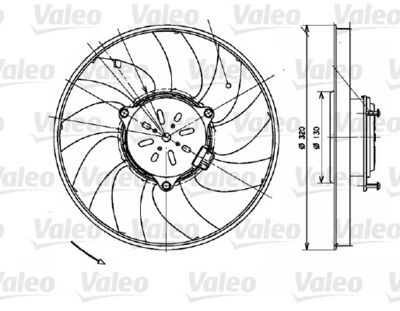 VALEO 696082 Вентилятор системи охолодження двигуна для VW (Фольксваген_)