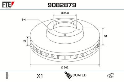 спирачен диск FTE 9082879