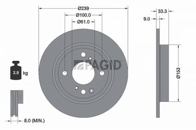 спирачен диск PAGID 56339NC