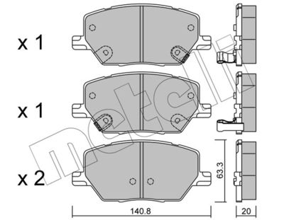 Комплект тормозных колодок, дисковый тормоз METELLI 22-1001-0 для JEEP COMPASS
