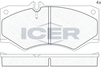 комплект спирачно феродо, дискови спирачки ICER