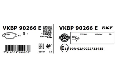 Brake Pad Set, disc brake VKBP 90266 E