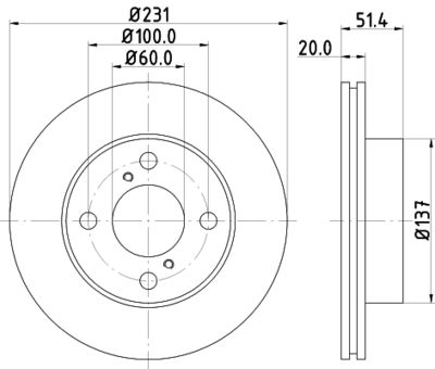 Тормозной диск HELLA 8DD 355 116-501 для NISSAN PIXO