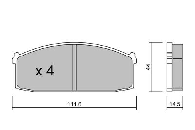 Комплект тормозных колодок, дисковый тормоз AISIN BPNI-1017 для NISSAN LAUREL