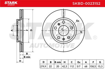 спирачен диск STARK SKBD-0023152
