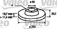 Тормозной диск VALEO 186257 для VOLVO 340-360