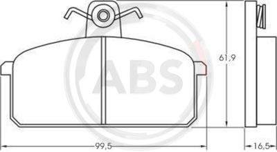 Комплект тормозных колодок, дисковый тормоз A.B.S. 36146 для AUTOBIANCHI A