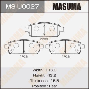 Комплект тормозных колодок MASUMA MS-U0027 для OPEL MOKKA