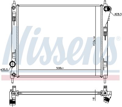 Radiator, motorkjøling NISSENS 606120 for NISSAN