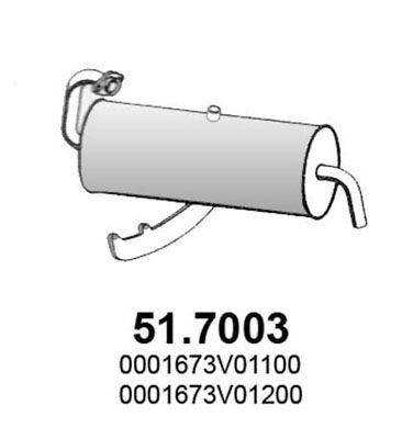 Глушитель выхлопных газов конечный ASSO 51.7003 для SMART CABRIO