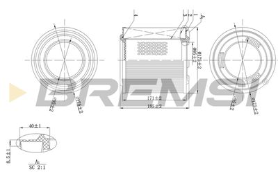 Воздушный фильтр BREMSI FA1596 для NISSAN NT400