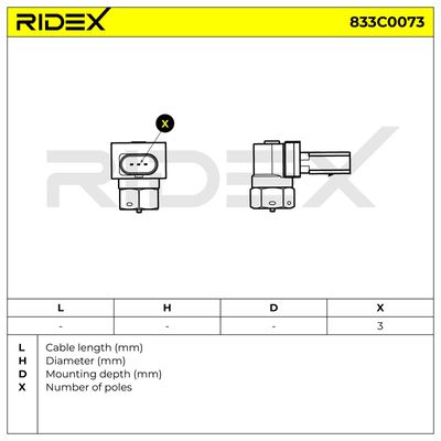 импулсен датчик, колянов вал RIDEX 833C0073