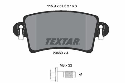 Комплект тормозных колодок, дисковый тормоз TEXTAR 2366901 для RENAULT MASTER