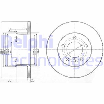 Тормозной диск DELPHI BG2556 для PUCH G-MODELL