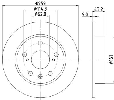 HELLA 8DD 355 120-531 Тормозные диски  для SUZUKI SX4 (Сузуки Сx4)