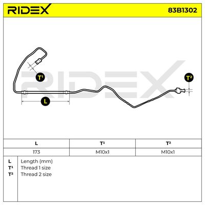 спирачен маркуч RIDEX 83B1302