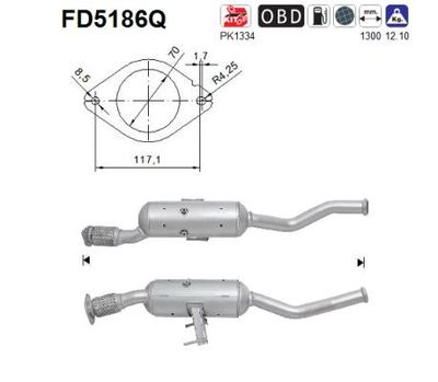 Filtr sadzy / filtr cząstek stałych, układ wydechowy AS FD5186Q