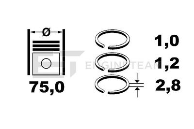 Zuigerveerset - R4000200 - ET ENGINETEAM
