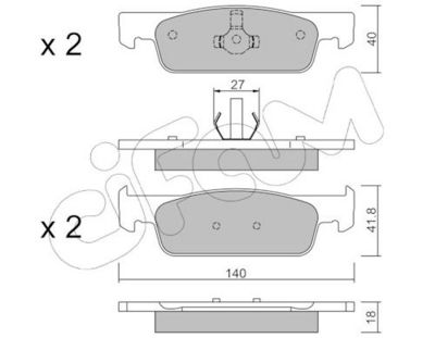 Sada brzdových destiček, kotoučová brzda CIFAM 822-975-3
