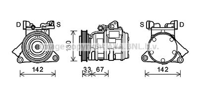 Компрессор, кондиционер AVA QUALITY COOLING JEK062 для JEEP GRAND CHEROKEE