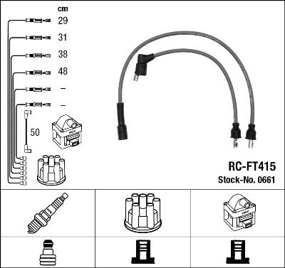 Комплект проводов зажигания NGK 0661 для FIAT REGATA