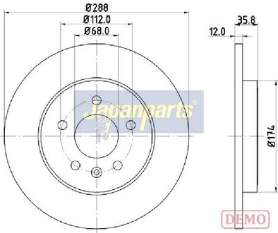 спирачен диск JAPANPARTS DP-0908C