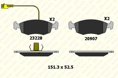 Комплект тормозных колодок, дисковый тормоз KALE 23228 180 05 для FIAT PALIO
