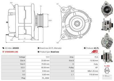 GENERATOR / ALTERNATOR AS-PL A5545S 4