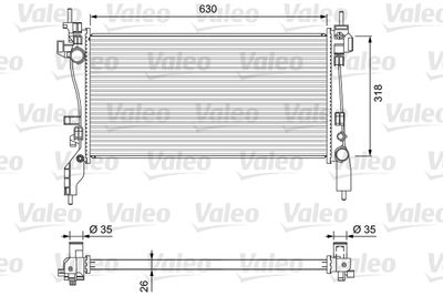 Радиатор, охлаждение двигателя VALEO 701718 для FIAT FIORINO