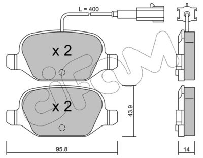 Комплект тормозных колодок, дисковый тормоз CIFAM 822-324-3 для ABARTH 500C