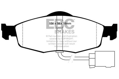 Комплект тормозных колодок, дисковый тормоз EBC Brakes DP955 для FORD COUGAR