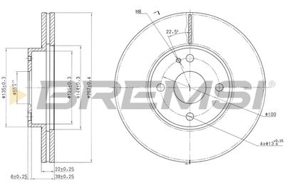 BREMSI CD6495V Тормозные диски  для MAZDA 323 F V (BA) 1.5 16V