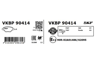 Brake Pad Set, disc brake VKBP 90414