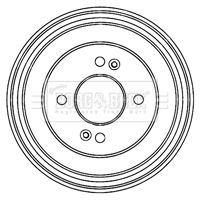 BORG & BECK BBR7207 Тормозной барабан  для HYUNDAI GETZ (TB) 1.6